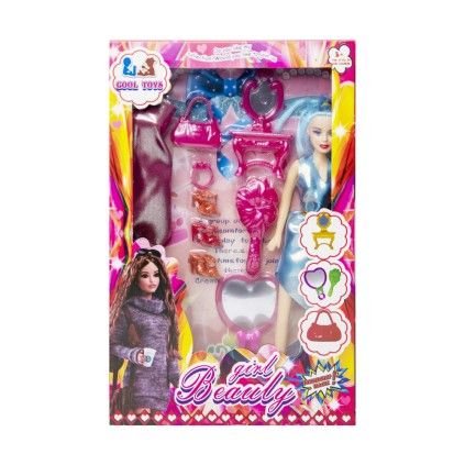 عروسک باربی به همراه لباس و وسایل 1387 girl beauty | شهر اسباب بازی