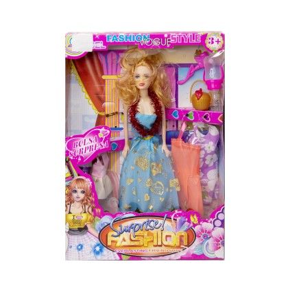 عروسک باربی با بچه و لباس 5683A | شهر اسباب بازی