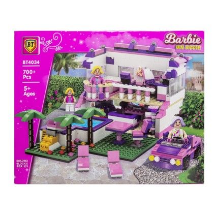 بسته لگو 700 تکه bt خانه بزرگ باربی 4034barbie big house | شهر اسباب بازی