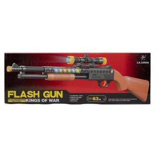 تفنگ موزیکال و چراغدار 3300 flash gun | شهر اسباب بازی