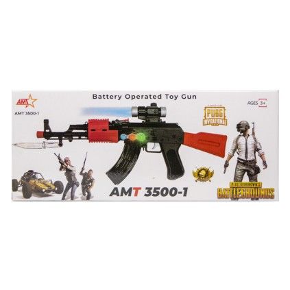 تفنگ کلاش موزیکال پابجی چراغدار 3500 flash gun pubg | شهر اسباب بازی