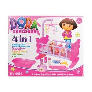 ست گهواره 4کاره عروسک با لوازم 0607 | شهر اسباب بازی