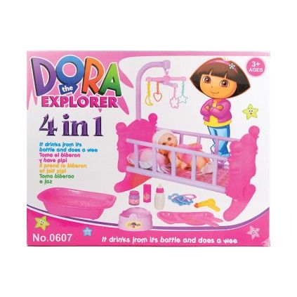 ست گهواره 4کاره عروسک با لوازم 0607 | شهر اسباب بازی