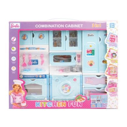 ست کابینت و وسایل آشپزخانه 3 تکه باربی 8800 barbie | شهر اسباب بازی
