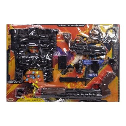 ست جلیقه و تفنگ و دستبند و نارنجک | شهر اسباب بازی