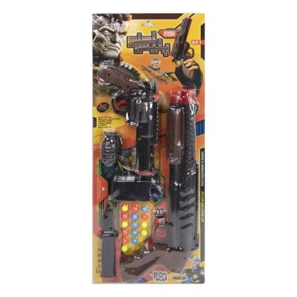 ست تفنگ تپانچه و کلت چاقو و بیسیم پلیس آهنی | شهر اسباب بازی