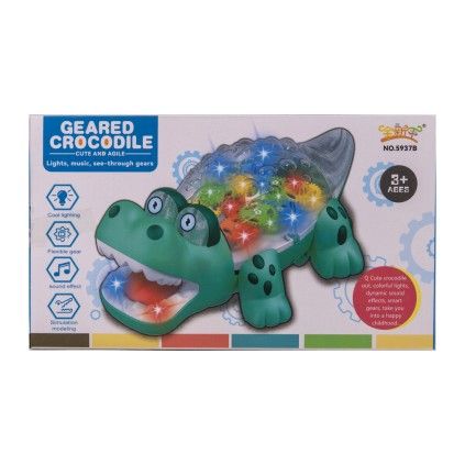 کروکدیل موزیکال و مکانیکی چراغ دار5937 geared corocodile  | شهر اسباب بازی