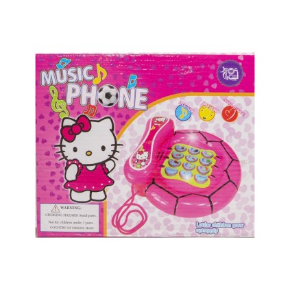تلفن موزیکال و چراغدار هلو کیتی300355 hello kitty | شهر اسباب بازی