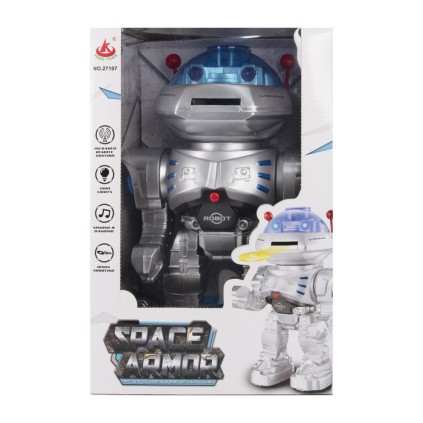 ربات آدمک فضایی چراغدار و موزیکال 27107 space armor  | شهر اسباب بازی