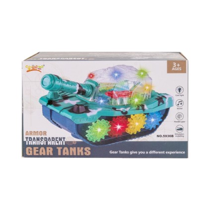 تانک چرخ دنده ای موزیکال و چراغدار 5936 | شهر اسباب بازی