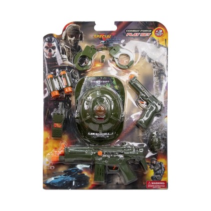 ست پلیس تفنگ و کلاه دوربین دستبند کمبت | شهر اسباب بازی