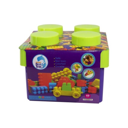 لگو خانه سازی چهار گوش درشت 69تیکه | شهر اسباب بازی