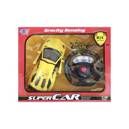 ماشین لامبورگینی کنترلی فرمانی در سقف باز شو شارژی | شهر اسباب بازی