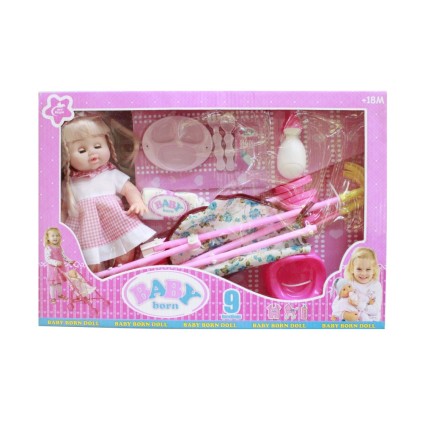 عروسک جیشی موزیکال با کالسکه 655-10 | شهر اسباب بازی