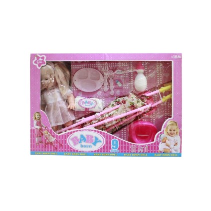 عروسک جیشی موزیکال با کالسکه 655-10 | شهر اسباب بازی