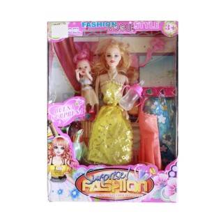 عروسک باربی وبچه لباس 5683A | شهر اسباب بازی