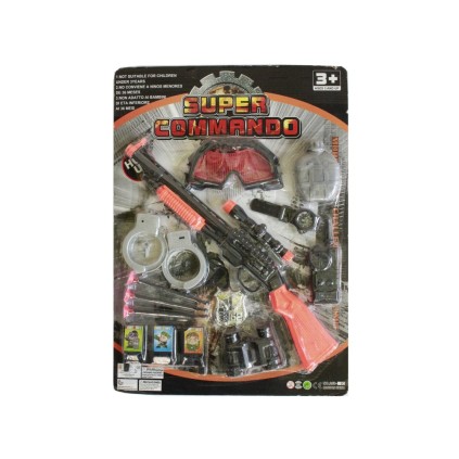 ست پلیس تفنگ و دستبند نارنجک قمقمه258c7 | شهر اسباب بازی