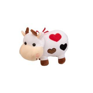 عروسک پولیشی گاو قلب به بغل 25 سانت | شهر اسباب بازی
