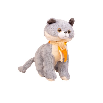 عروسک پولیشی گربه با شال گردنی25 سانت | شهر اسباب بازی