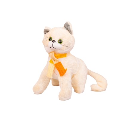 عروسک پولیشی گربه با شال گردنی 25 سانت | شهر اسباب بازی