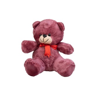 عروسک پولیشی خرس نشسته پاپیونی 30 سانت | شهر اسباب بازی