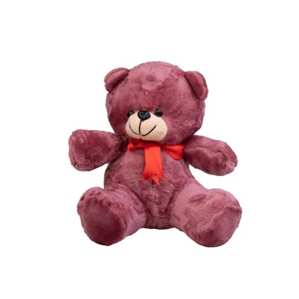 عروسک پولیشی خرس نشسته پاپیونی 30 سانت | شهر اسباب بازی