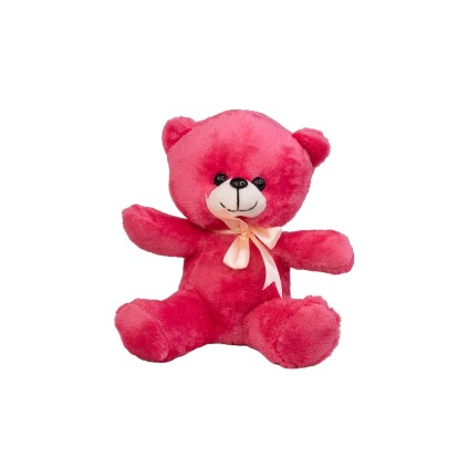 عروسک پولیشی خرس نشسته پاپیونی 25 سانت | شهر اسباب بازی