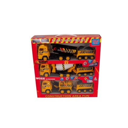 پک ماشین یدک کش 3مدل میکسر کامیون بیل مکانیکی | شهر اسباب بازی