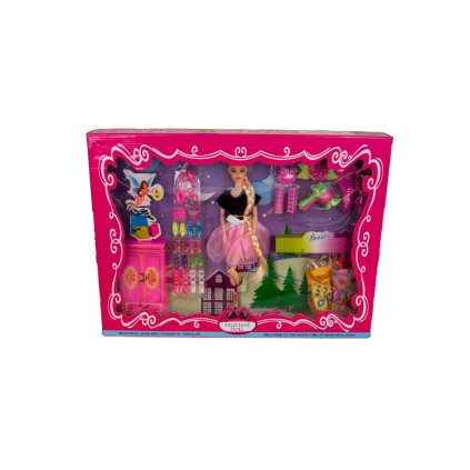 عروسک باربی با 8 دست لباس بزرگ 1007/1006 | شهر اسباب بازی