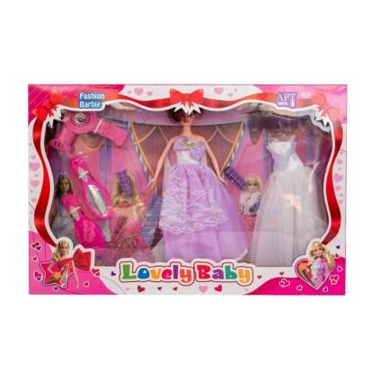 عروسک باربی لباس عروس با لوازم آرایشی 89-24 | شهر اسباب بازی