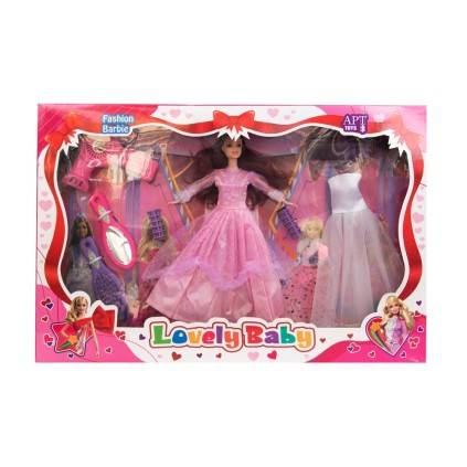 عروسک باربی لباس عروس با لوازم آرایشی 89-24 | شهر اسباب بازی