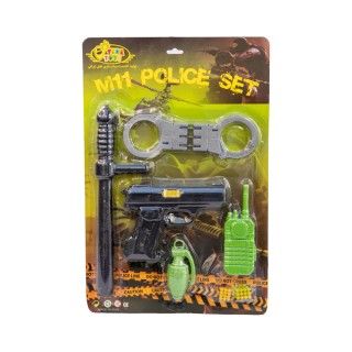 ست تفنگ پلیسی کلت باطوم دستبند بیسیم روکارتی m11 | شهر اسباب بازی