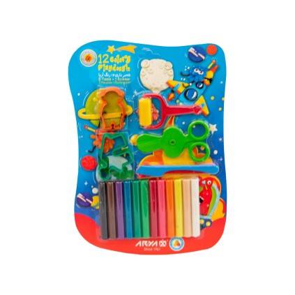 خمیر بازی 12رنگ وکیومی آریا +ابزار 1022 | شهر اسباب بازی