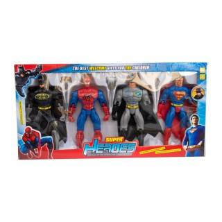 ست فیگور 4عددی سوپرمن-زورو-اسپایدرمن-بتمن بزرگ8881 | شهر اسباب بازی