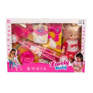 عروسک جیشی با کالسکه لوازم 180-12 APT | شهر اسباب بازی