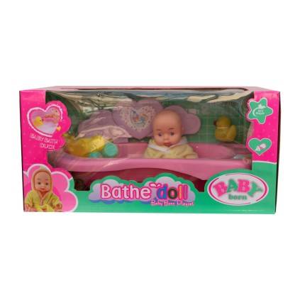 عروسک با وان حمام لوازم 666-9 | شهر اسباب بازی