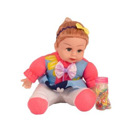 عروسک 14 اینچ نشسته کاوری با کش مو | شهر اسباب بازی