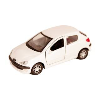 ماشین 206فلزی سفید عقب کش دربازشو 1508 | شهر اسباب بازی