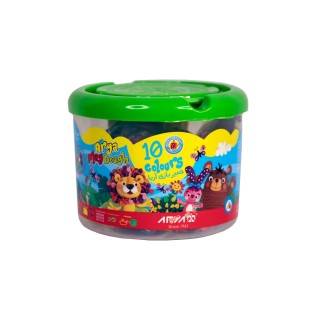 خمیر سطلی 10رنگ بزرگ آریا با لوازم 1068 | شهر اسباب بازی