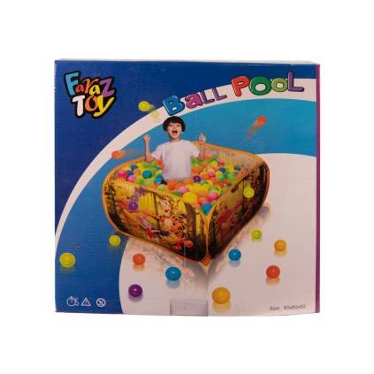 استخر توپ مربعی پارچه ای و توری 80/80/50سانت | شهر اسباب بازی
