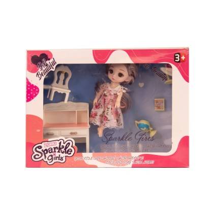 عروسک مفصلی با میز وصندلی چراغ مطالعه | شهر اسباب بازی