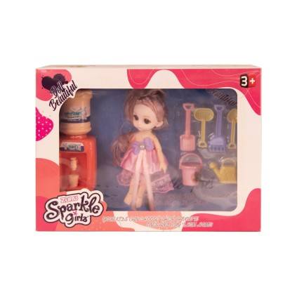 عروسک مفصلی با آب سردکن و لوازم | شهر اسباب بازی