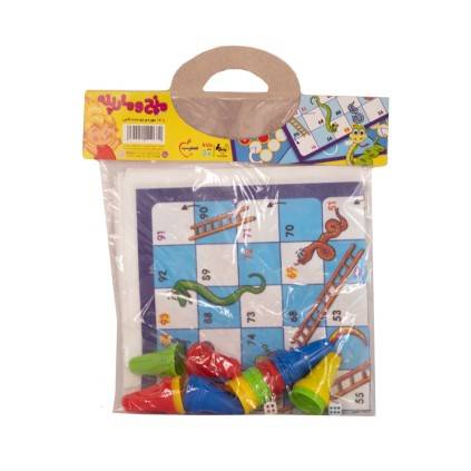 منچ و مارپله پارچه ای بزرگ با 16مهره 2عدد تاس | شهر اسباب بازی