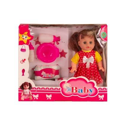 عروسک جیشی موزیکال با لوازم لگن و شیشه شیر مای بی بی | شهر اسباب بازی