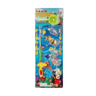 قلاب ماهیگیری 4 ماهی +صدف +سبد  | شهر اسباب بازی