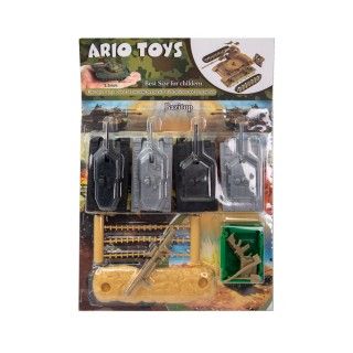 ست تانک 4عددی با سرباز و سیم خاردار روکارتی | شهر اسباب بازی