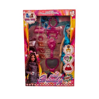 عروسک باربی با لباس لوازم آرایشی کفش 1387/1