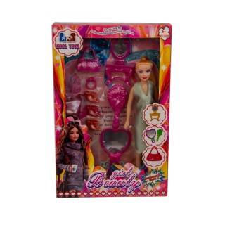 عروسک باربی با لباس لوازم آرایشی کفش 1387/1